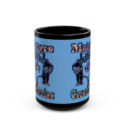 em cee squared - Black Mug (light blue)