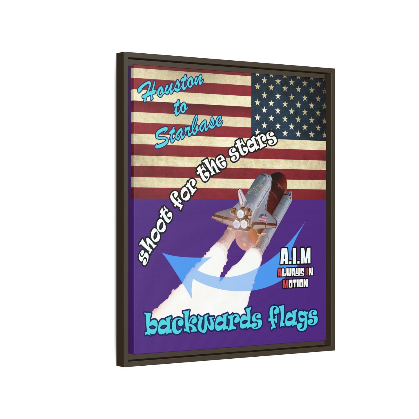 shoot for the stars - framed canvas art (purple)