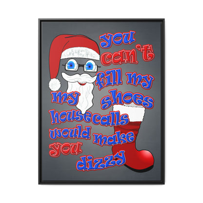 santa's shoes - framed canvas art (grey-light grey)