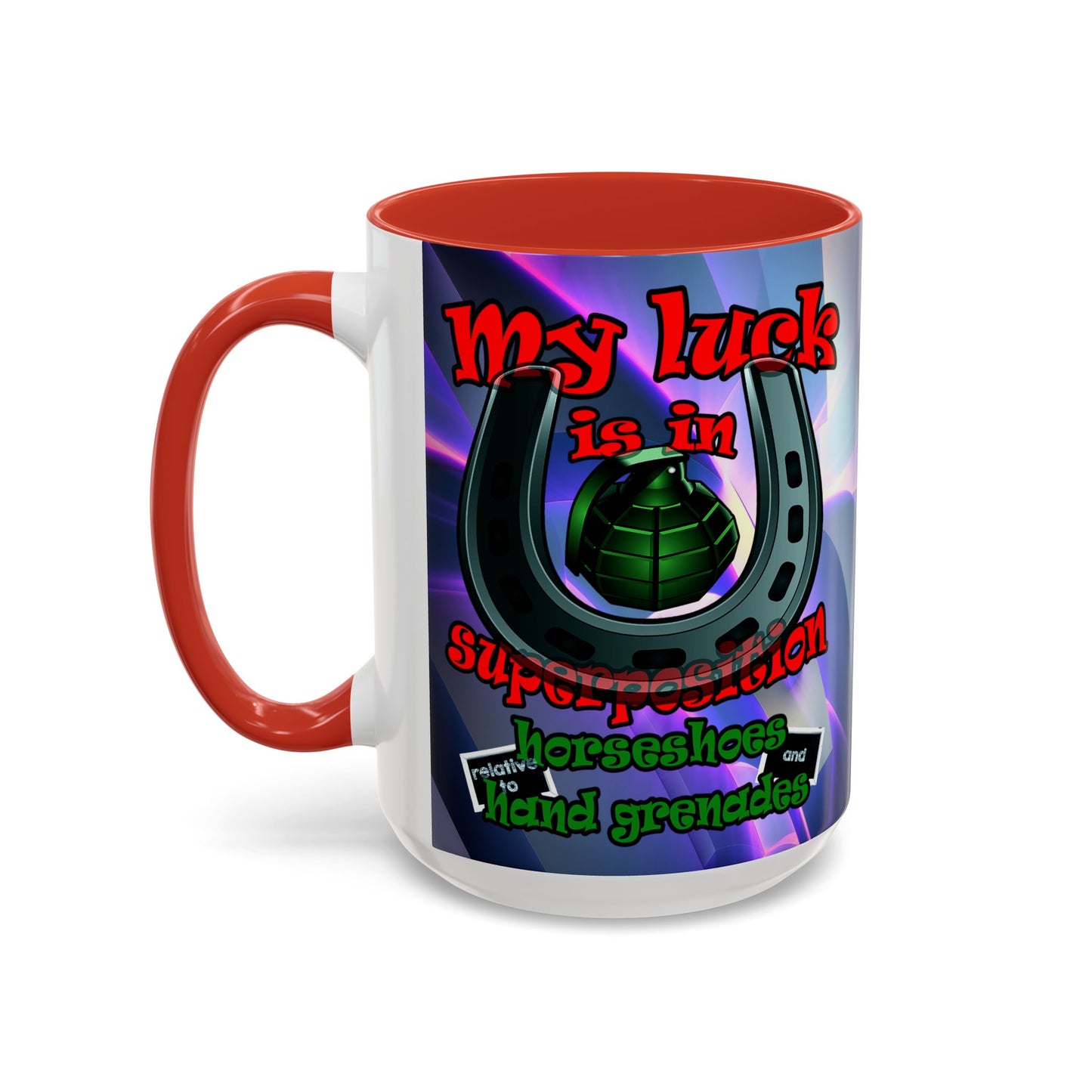 my luck - Accent Mug (grey-pink wave)