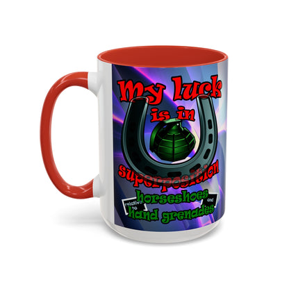 my luck - Accent Mug (grey-pink wave)