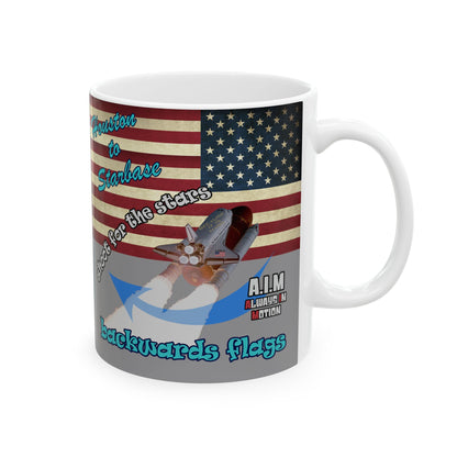 shoot for the stars - White Mug (grey)