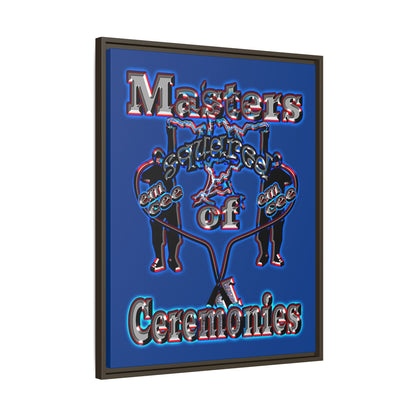 em cee squared - framed canvas art (dark blue)