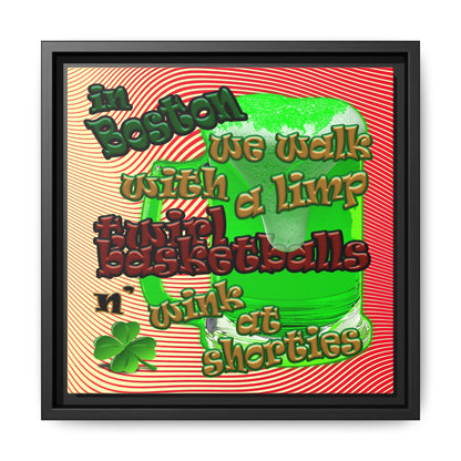 celtics logo - framed canvas art (yellow-orange wave)