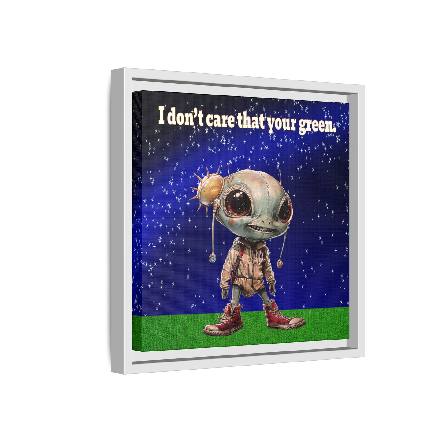 I don't care that your green - framed canvas art ('snoops' background)