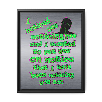 noticed you noticing - framed canvas art (brushed nickel)