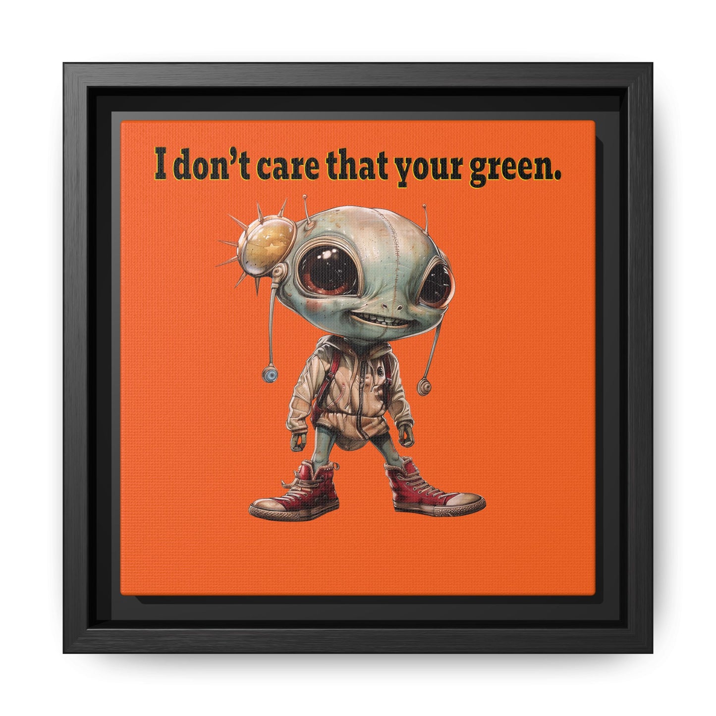 I don't care that your green - framed canvas art (orange)
