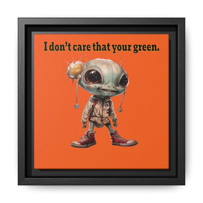 I don't care that your green - framed canvas art (orange)