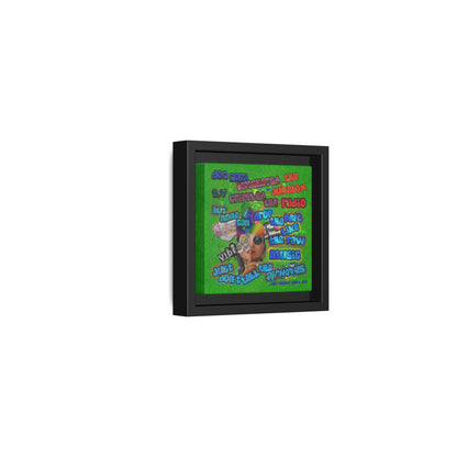 drop the beat - framed canvas art (green turf)