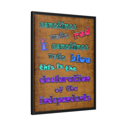 declaration of the independents - framed canvas art (brown papyrus)