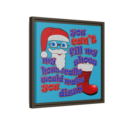 santa's shoes - framed canvas art (turquoise)