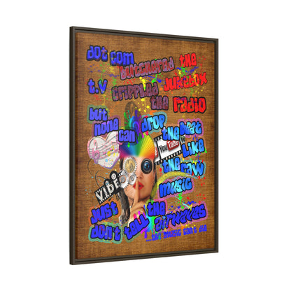 drop the beat - framed canvas art (brown papyrus)
