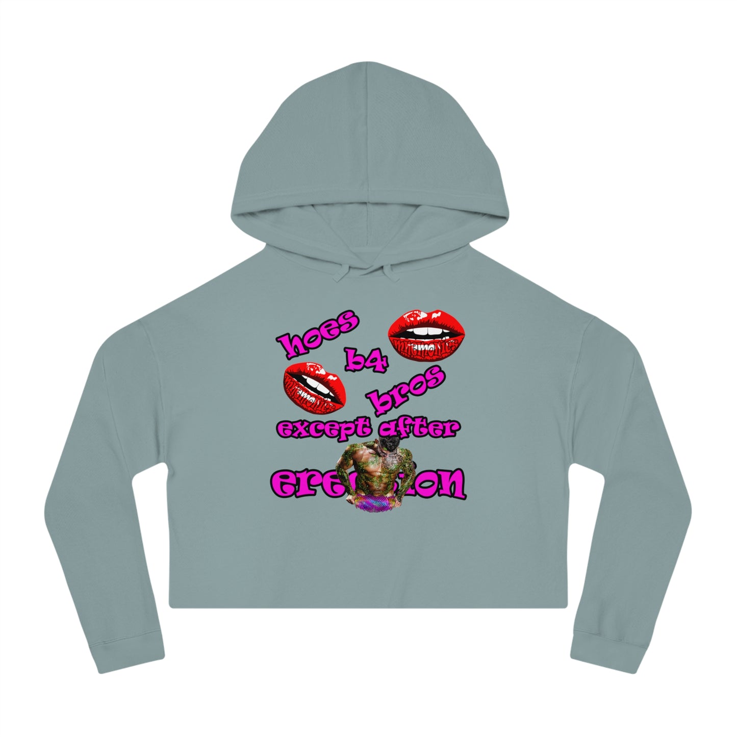 hoes b4 bros - Women’s Cropped Hooded Sweatshirt