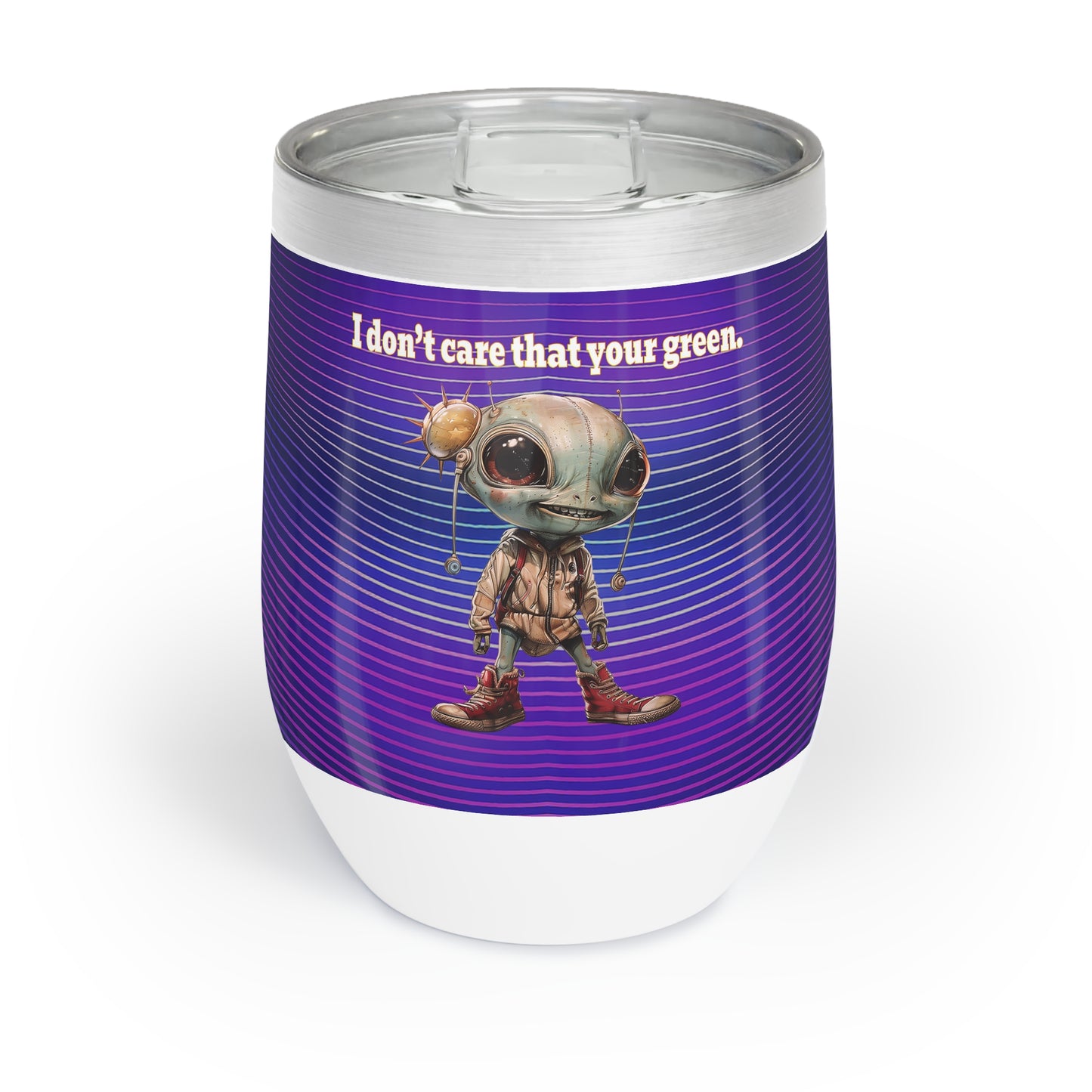 I don't care that your grey - Chill Wine Tumbler (purple wave)