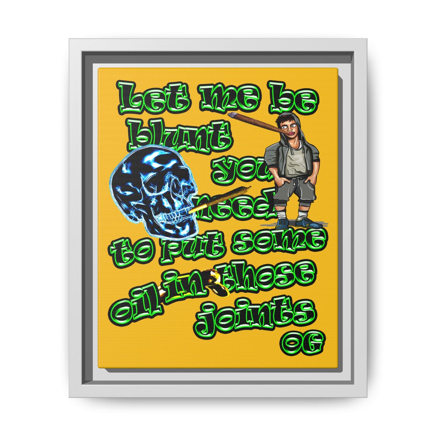 og - framed canvas art (yellow)