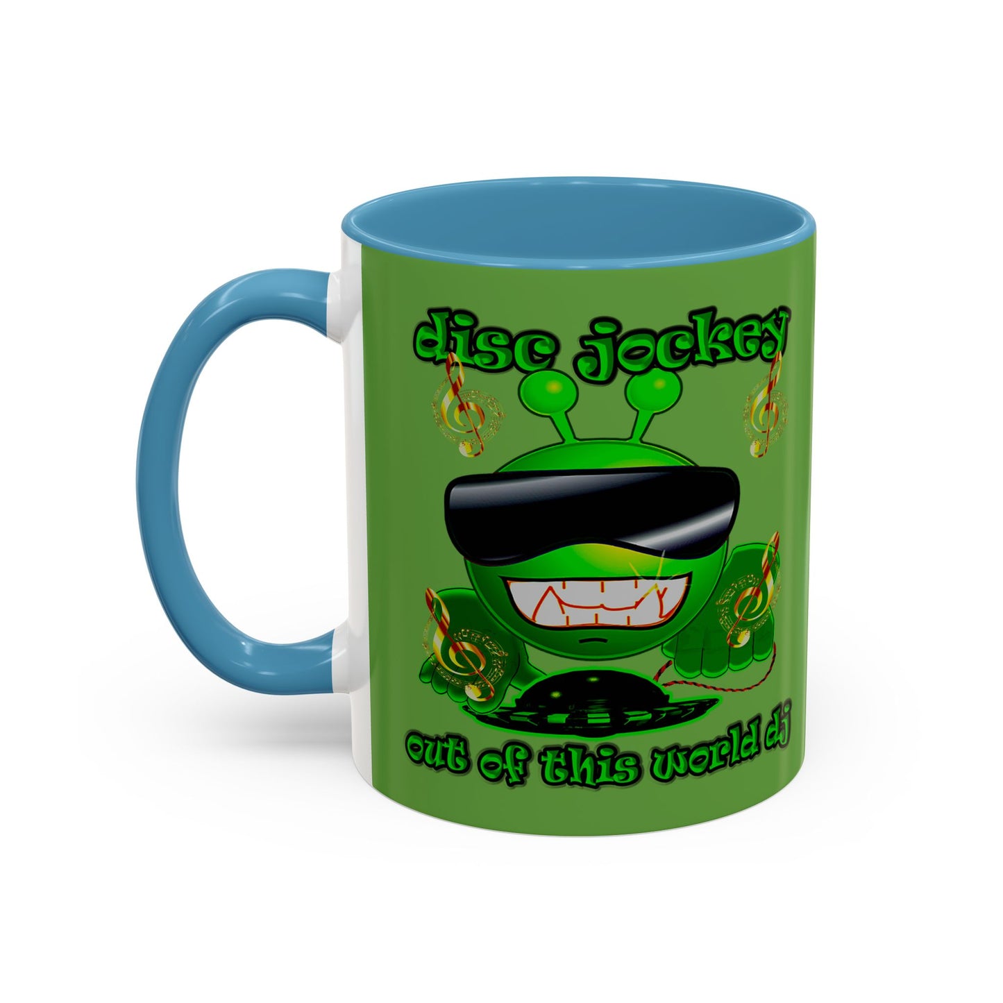 disc jockey - Accent Mug (green)