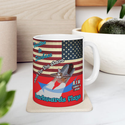 shoot for the stars - White Mug (red)