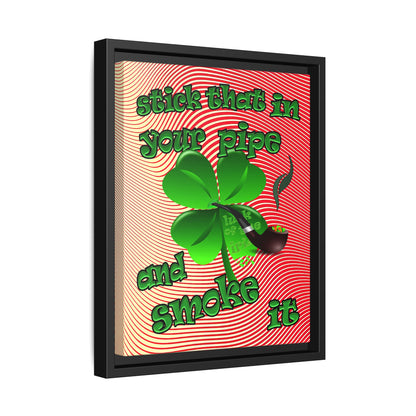 stick that in your pipe and smoke it - framed canvas art (yellow-orange wave)