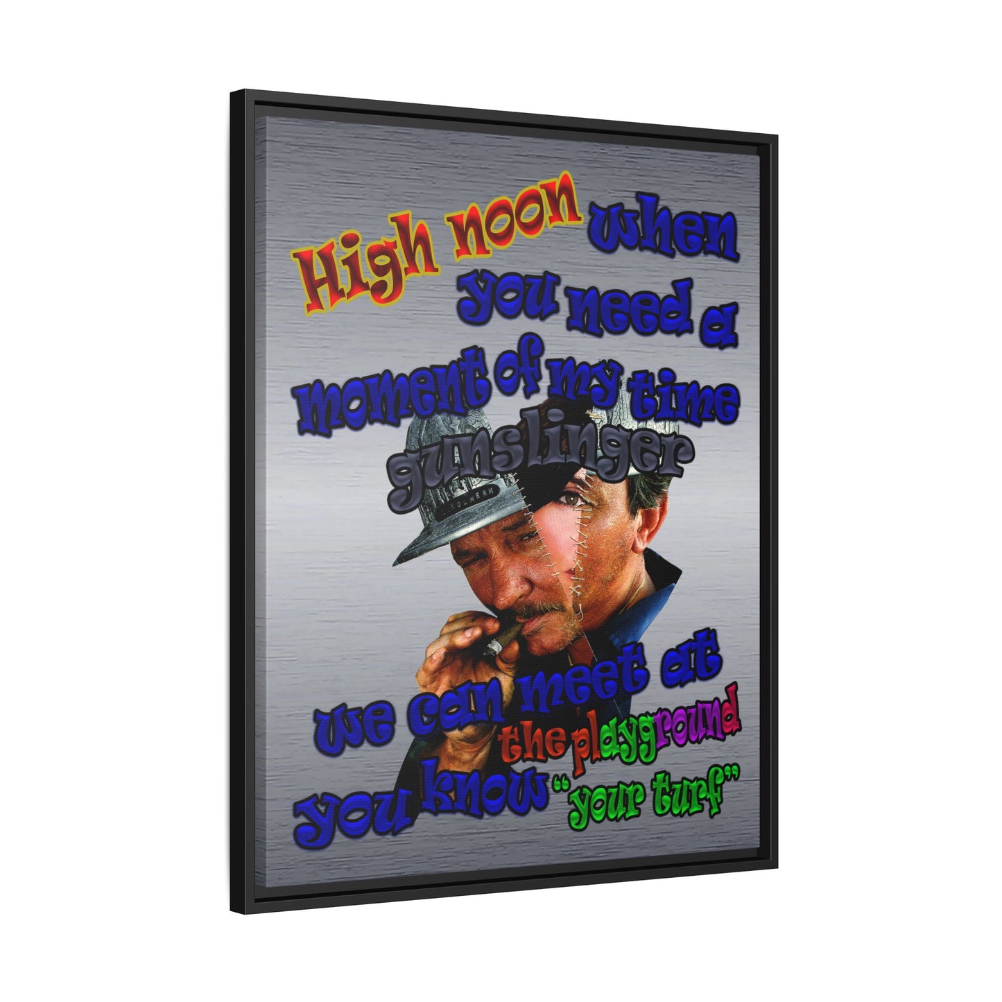 high noon - framed canvas art (brushed nickel)
