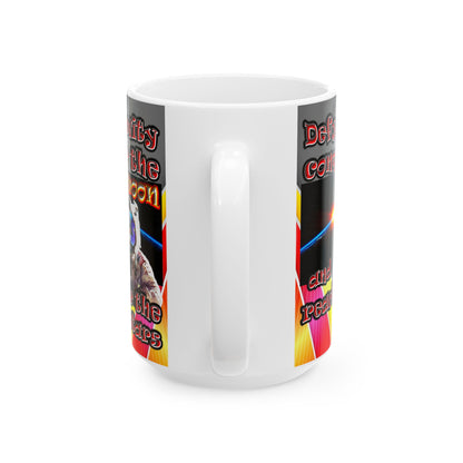 defy conquer reach - White Mug (rainbow split)