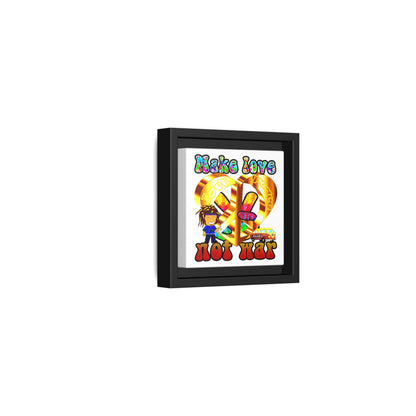love peace - framed canvas art (white)