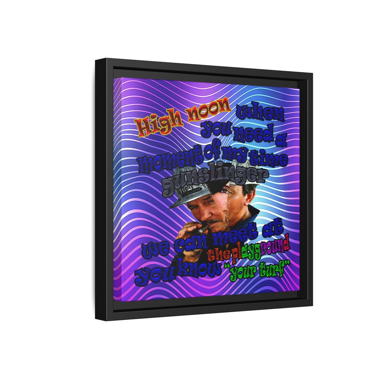 high noon - framed canvas art (purple wave)