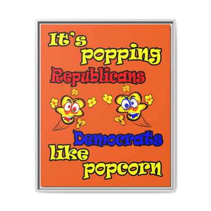 popping like popcorn - framed canvas art (orange)