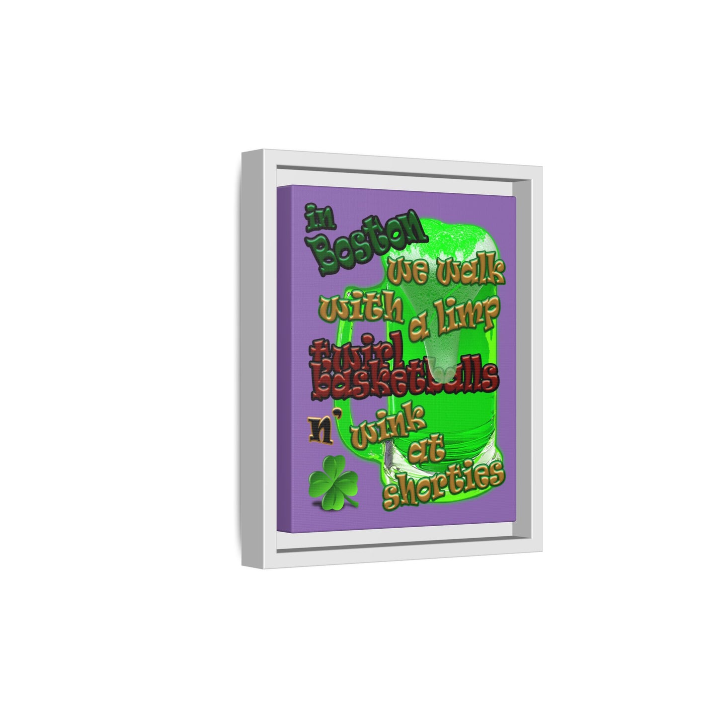 celtics logo - framed canvas art (light purple)