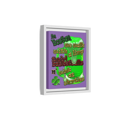 celtics logo - framed canvas art (light purple)