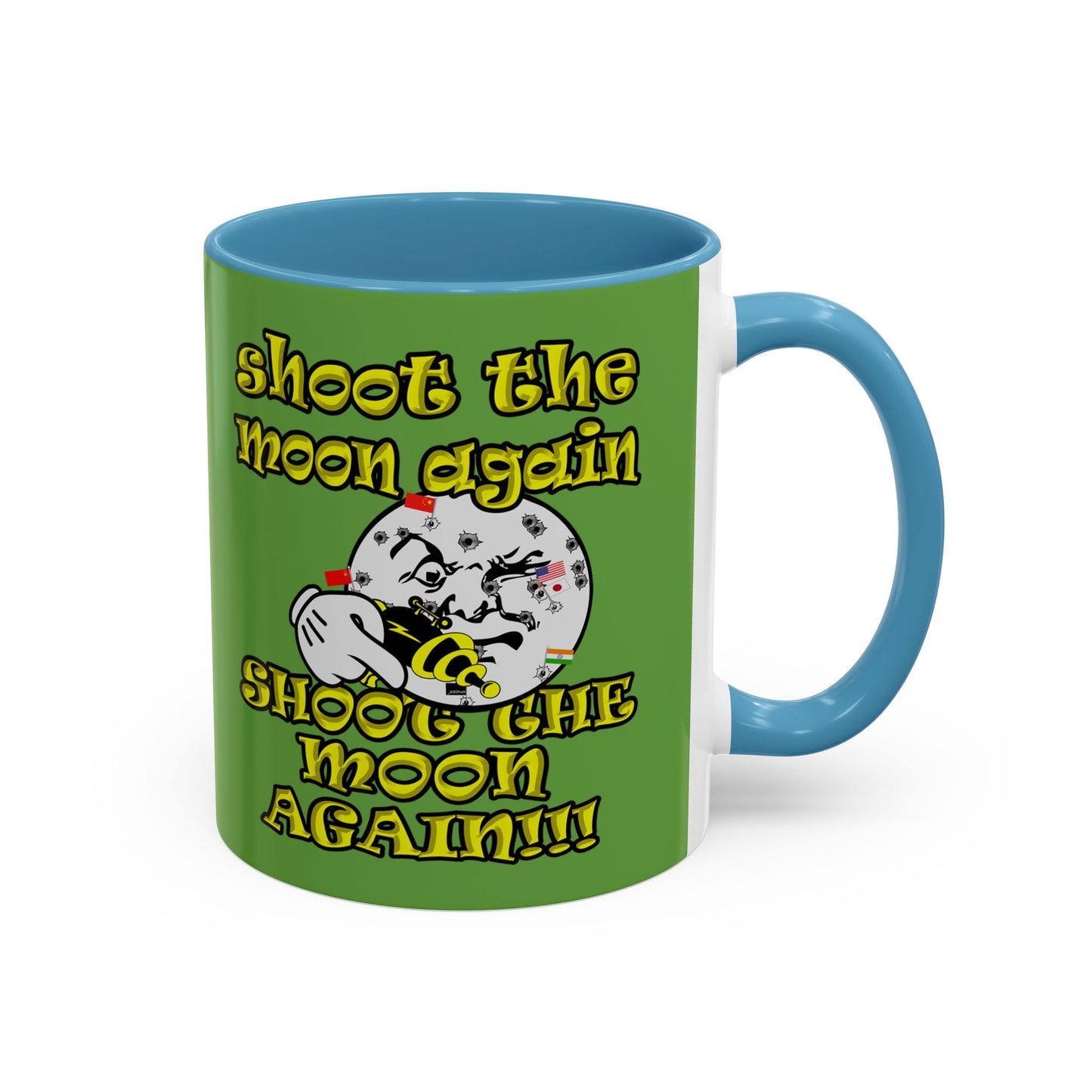 shoot the moon again - Accent Mug (green)
