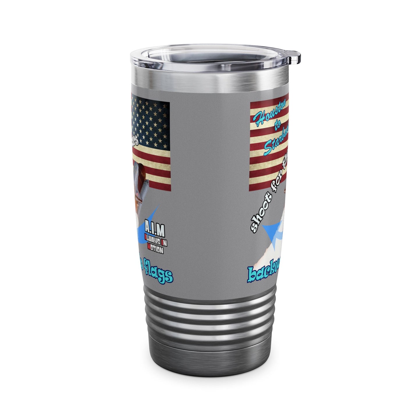 shoot for the stars - Ringneck Tumbler, 20oz (grey)