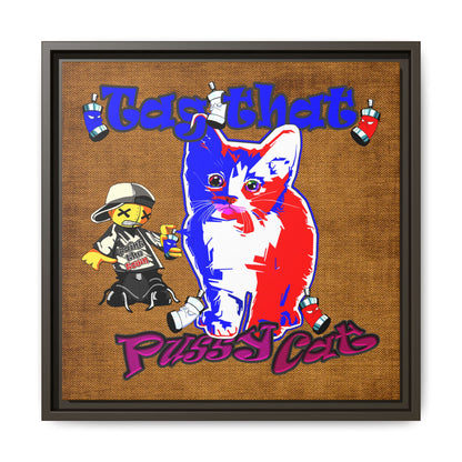 tag that - framed canvas art (brown papyrus)