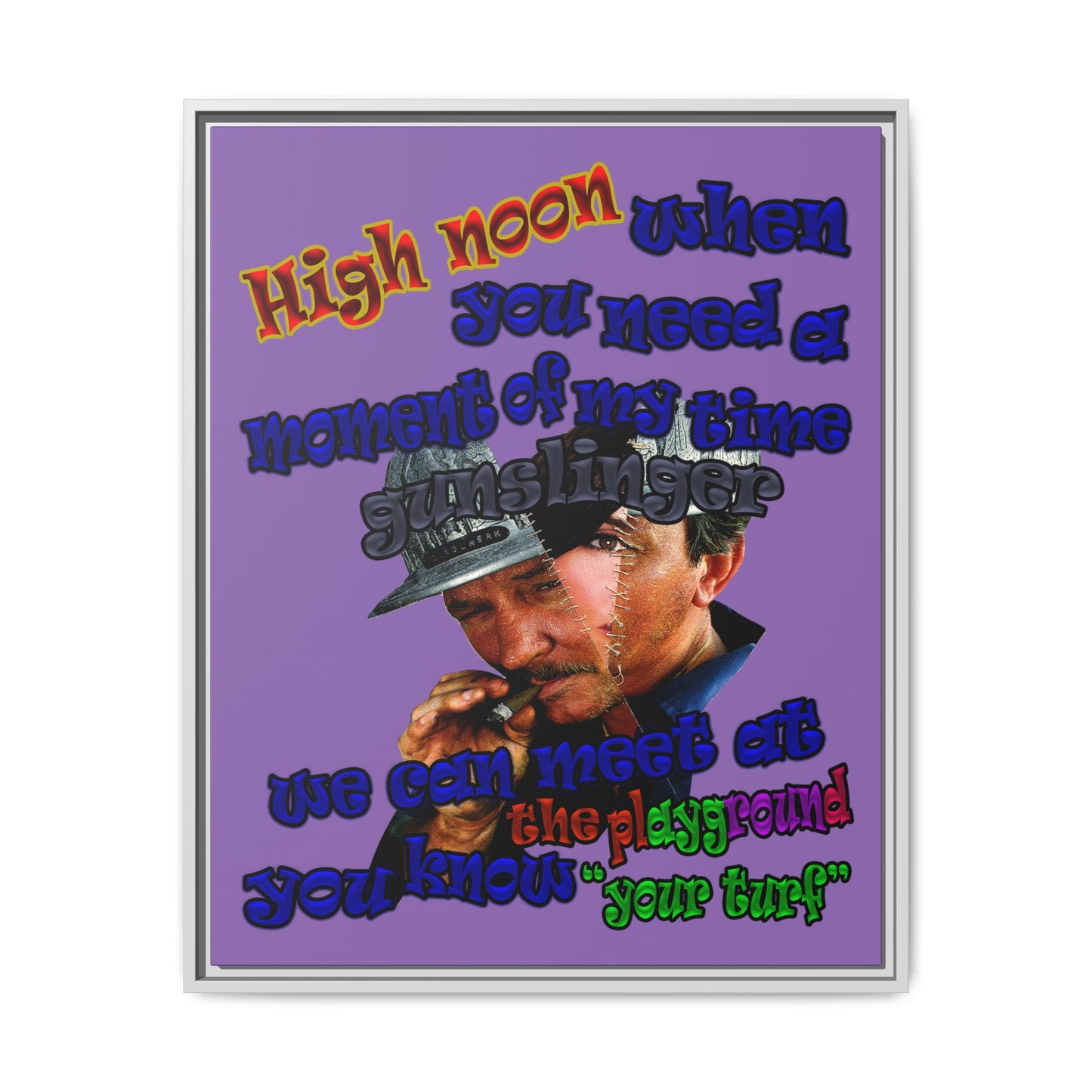 high noon - framed canvas art (light purple)