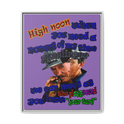 high noon - framed canvas art (light purple)