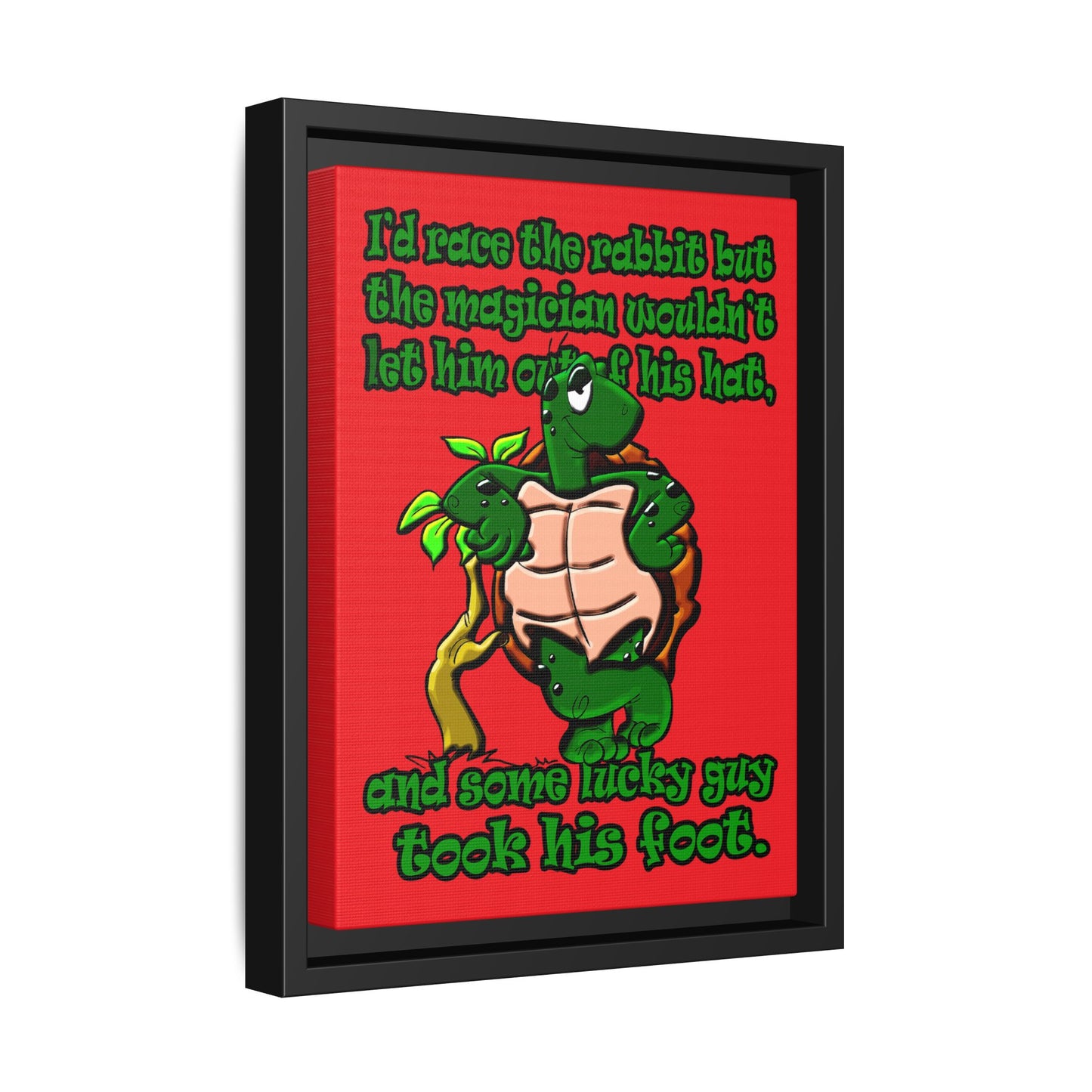 turtle race - framed canvas art (red)