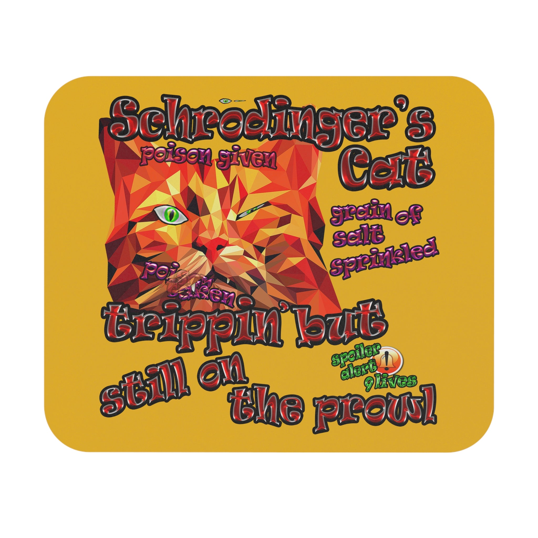 schrodinger's cat - Mouse Pad (Rectangle) (yellow)