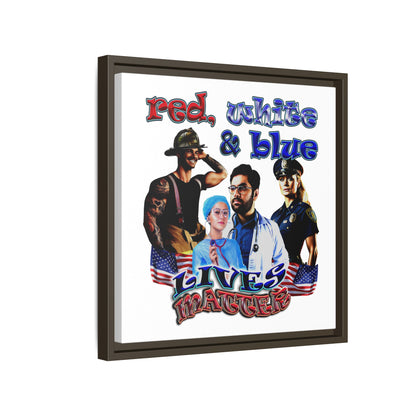 rw&b lives matter - framed canvas art (white)