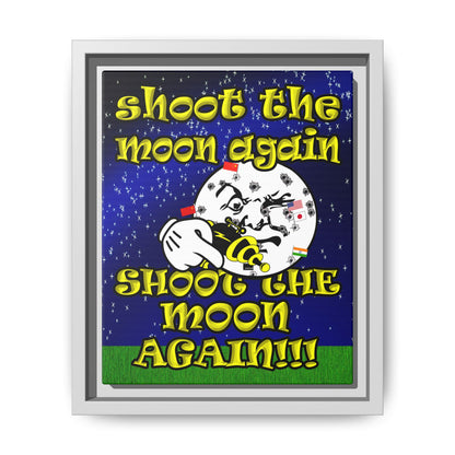 shoot the moon again - framed canvas art ('snoops' background)