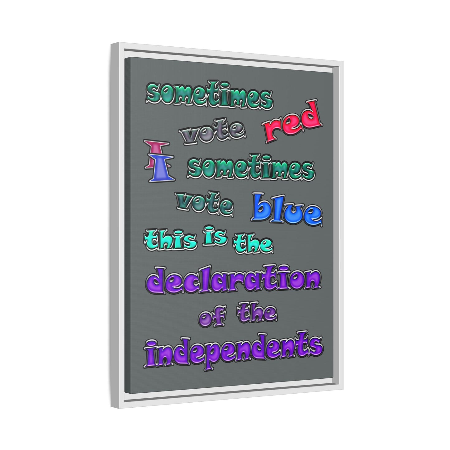 declaration of the independents - framed canvas art (dark grey)