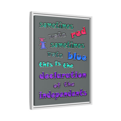declaration of the independents - framed canvas art (dark grey)