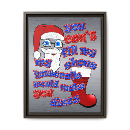 santa's shoes - framed canvas art (brushed nickel)
