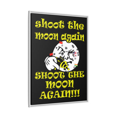 shoot the moon again - framed canvas art (black)