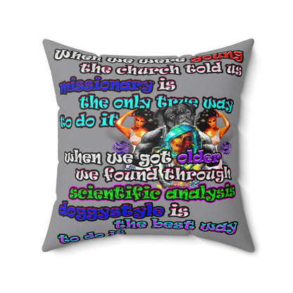 doggystyle - Spun Polyester Square Pillow - (grey)
