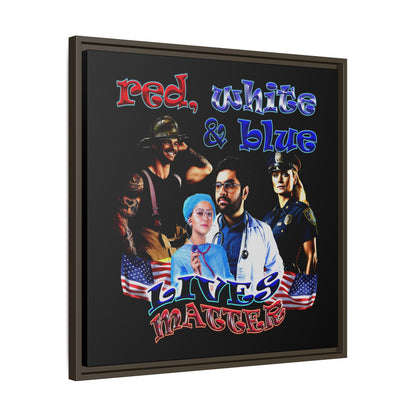 rw&b lives matter - framed canvas art (black)