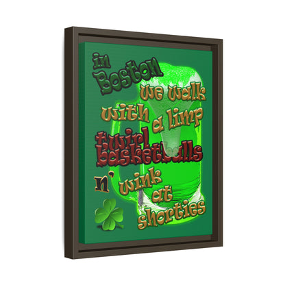 celtics logo - framed canvas art (dark green)