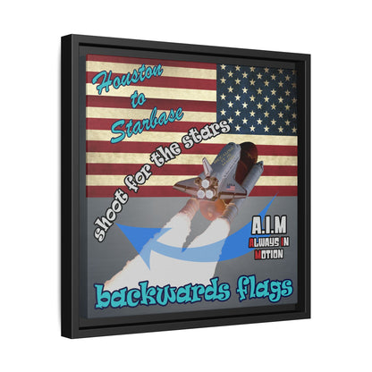 shoot for the stars - framed canvas art (grey-light grey)