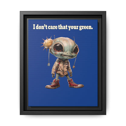I don't care that your green - framed canvas art (dark blue)