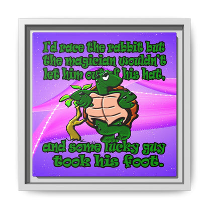 turtle race - framed canvas art (purple-pink wave)