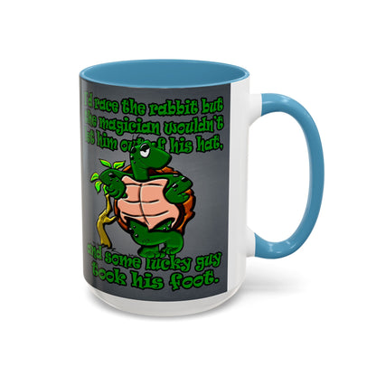 turtle race - Accent Mug (grey-light grey)