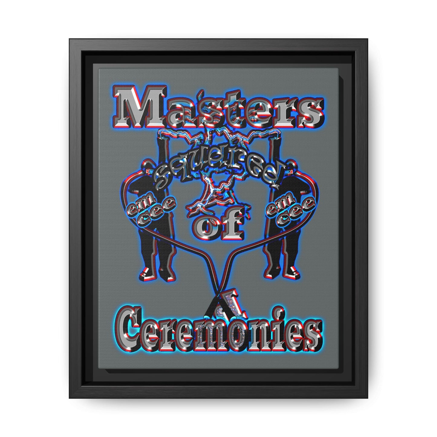 em cee squared - framed canvas art (dark grey)